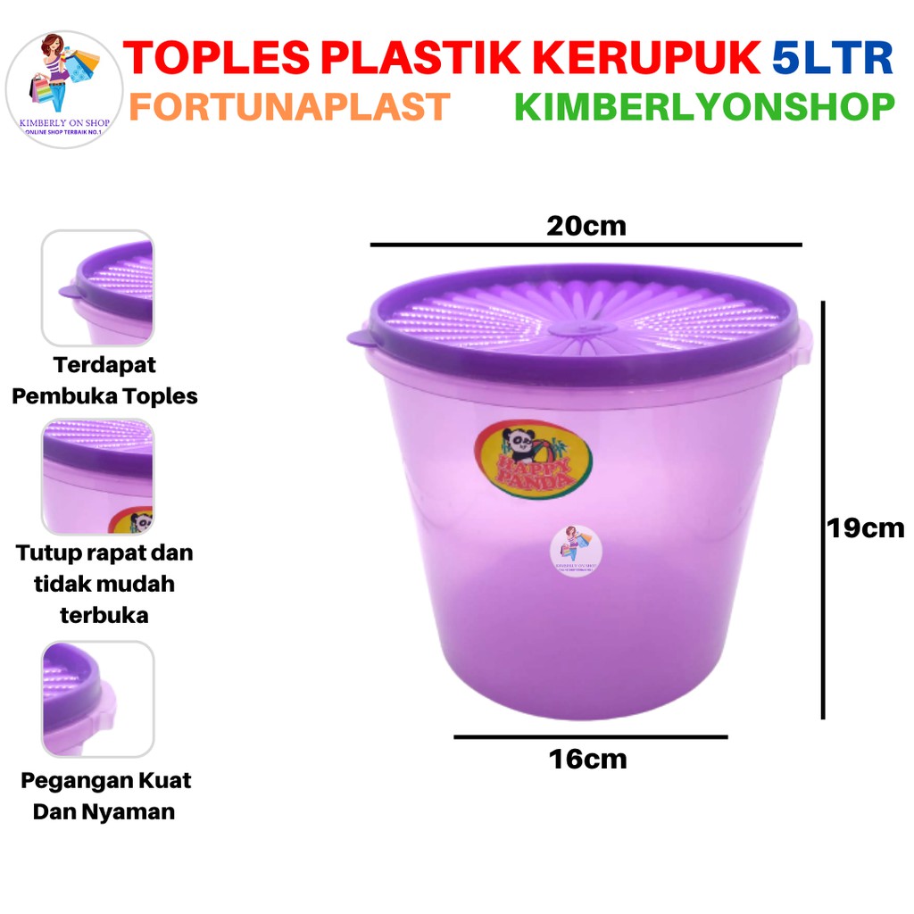 Kimberlyonshop Toples Sealware Tempat Kerupuk Peyek Plastik 5ltr Fortunaplast Lovenia