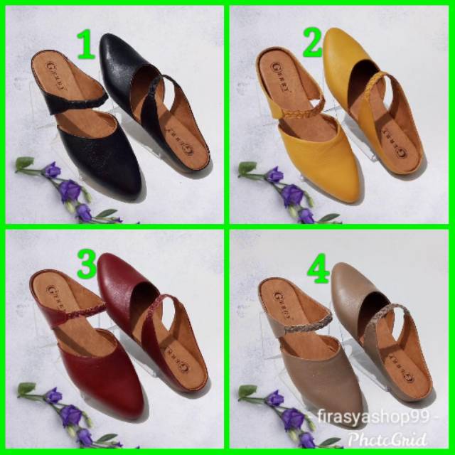 Sepatu flat sendal flat sendal kulit garut original sendal wanita sendal cewek