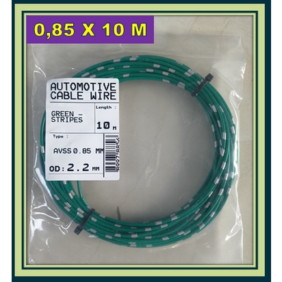 KABEL BINTIK 0.85 MM HIJAU / KABEL 0,85 MM SERABUT TEMBAGA BODY MOBIL