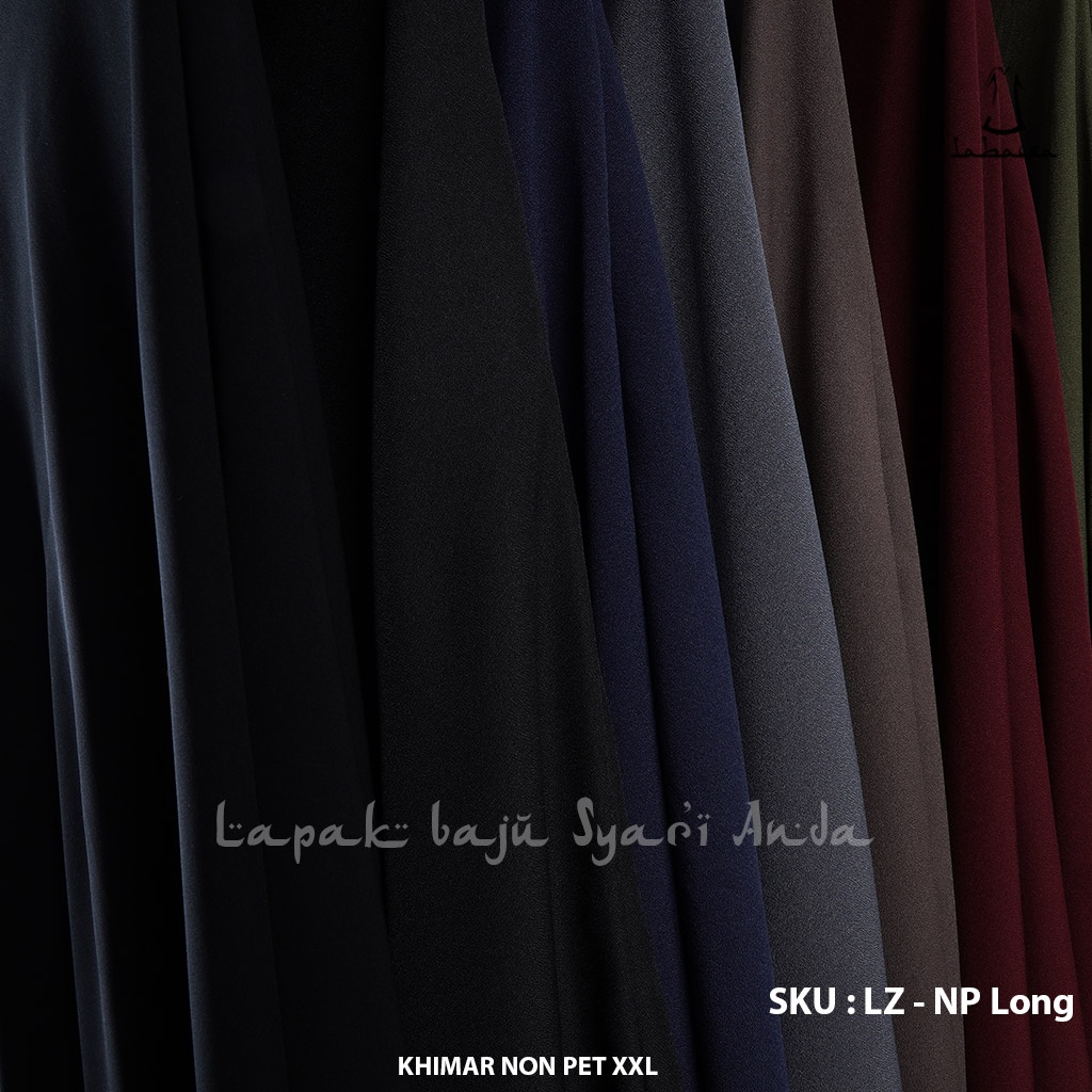 Khimar Syari Jumbo Square ( Cutting bawah Kotak ) Non Pet XXL 120 x 140 Ity Crepe - Labasa Ori | Bergo Syari Jumbo