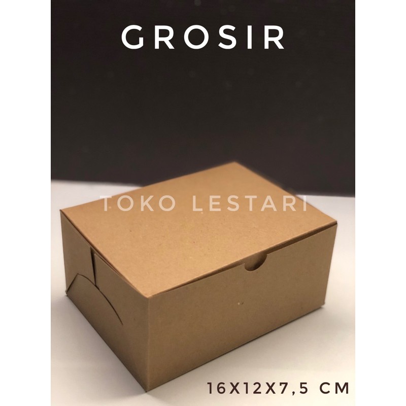 Box Kraft Dus Coklat ukuran 16x12x7,5 untuk Kotak packaging sovenir baju kue dll