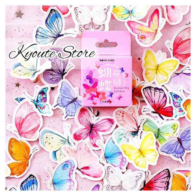 

46 pcs Sticker Colorful Butterfly Kupu Kupu Aesthetic Scrapbook DIY Bujo Journal Planner