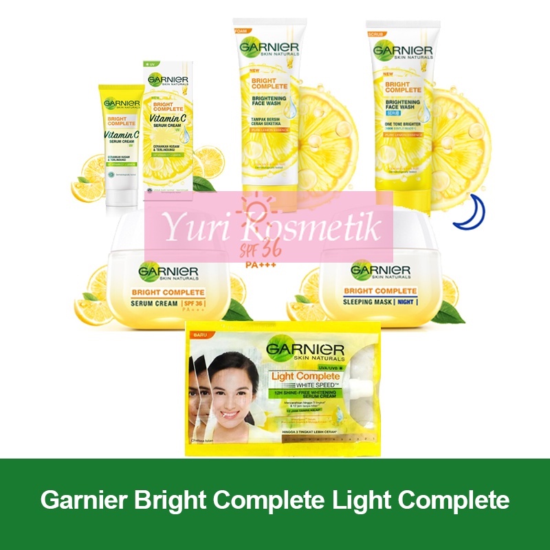 ☘️Yuri Kosmetik☘️ Garnier Light Complete Bright Complete / Foam / Scrub / Sachet / Serum / 100% Original BPOM