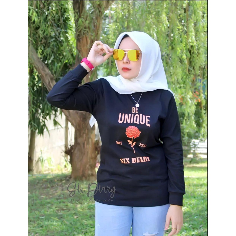 Baju Wanita Fashion wanita Kaos Wanita Atasan Wanita Kaos Lengan Panjang Wanita Six Diary/TERSEDIA 7 Motif GAMBAR YANG BERBEDA// Style Zolaqu//BAJU WANITA LENGAN PANJANG / SWEATER WANITA KEKINIAN / KAOS WANITA TRENDY / ATASAN WANITA TERBARU 2022