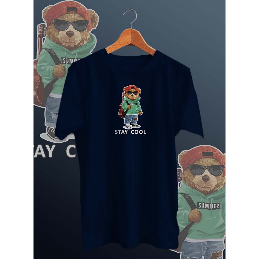 BAJU KAOS DISTRO BEAR COOL/ BAJU DISTRO KEKINIAN /KAOS PRIA/KAOS DISTRO/KAOS MURAH PRIA/UNISEX/COTTON COMBED 30s