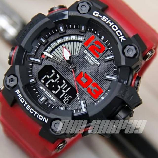 Jam Tangan Casio Fashion Pria Gshock 1802 Water Resist - Hitam tali Merah