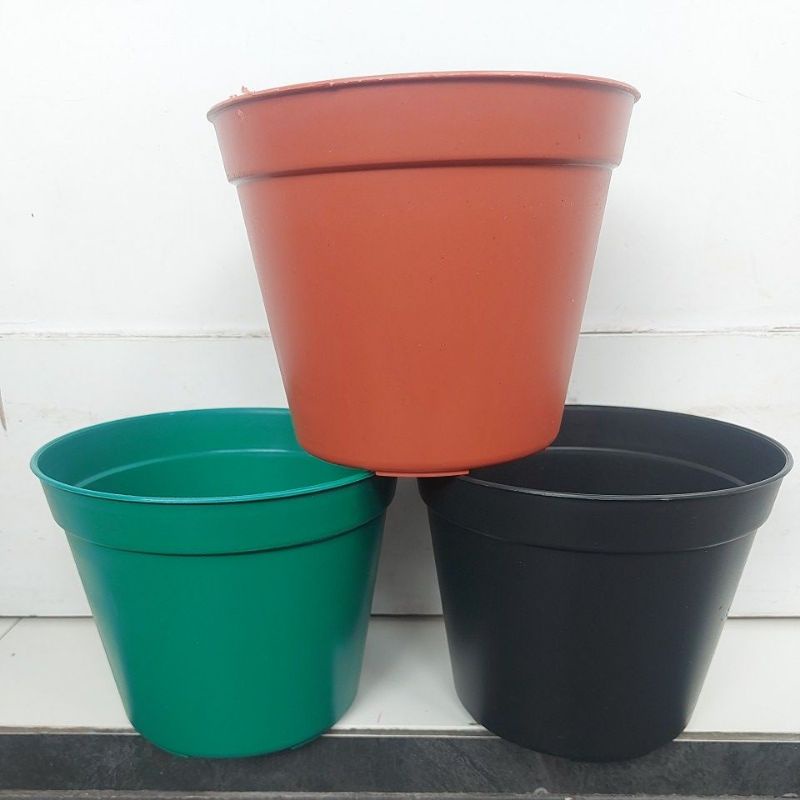 Pot Bunga RGU 16 Hijau Hitam Coklat Putih diameter 15,5cm Pot Bunga hias Tanaman Hias taman outdoor 