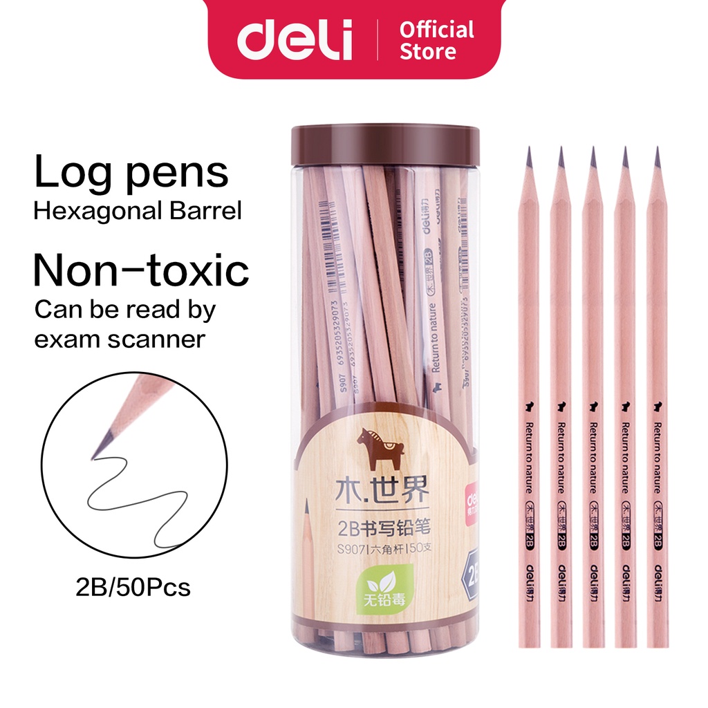 

Deli Graphite Pencil Pensil Kayu Grafit 2B isi 12pcs 50pcs BOX S907 S909