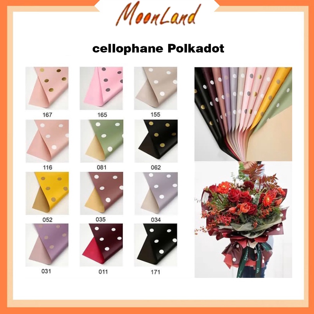 

MoonLand Flower Wrapping Polkadot Cellophane Kertas Buket Pembungkus Bunga Waterproof KB11