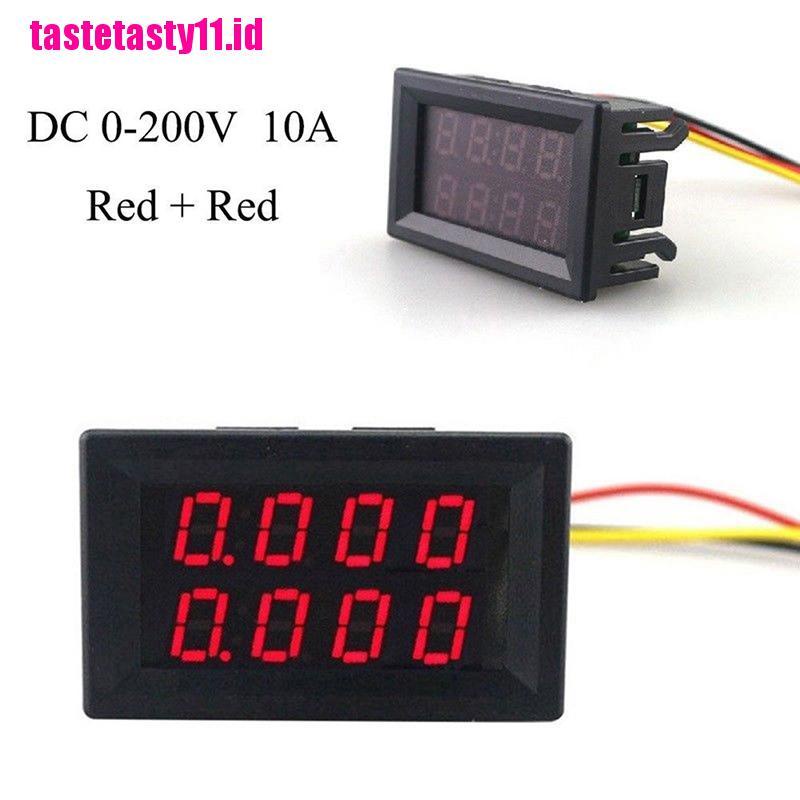 Voltmeter Ammeter 3 Bit DC 0-100V 10A Dengan LED Warna Merah Biru