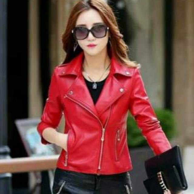 Jaket wanita leather pu