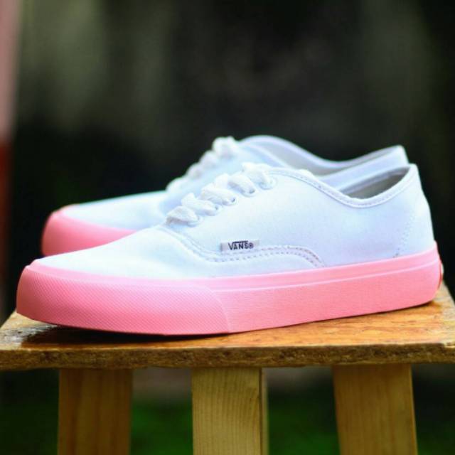Sepatu vans authentic putih pink termurah sneakers cewe/wanita original termurah