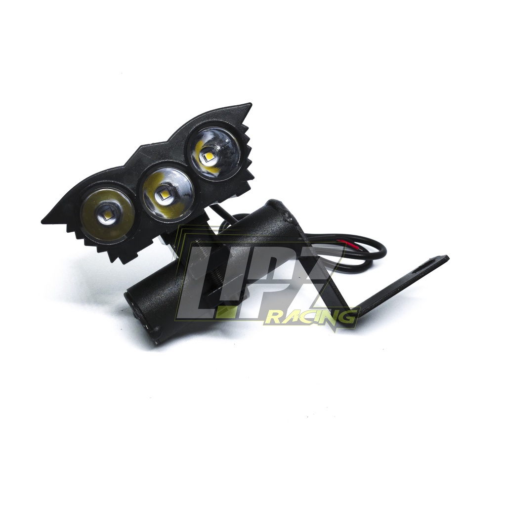 PAKET LAMPU TEMBAK OWL 3 MATA 6WATT  / 2 MATA 4WATT + BREKET JEPIT SPION LAMPU BODY PLASTIK