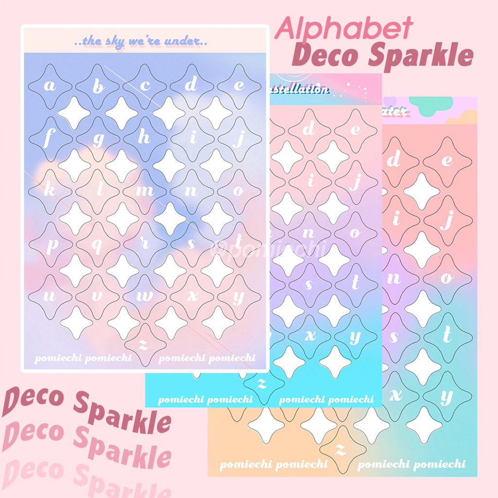 

Sticker Alphabet, Sticker Huruf Deco Aesthetic, Stiker Jurnal Dekorasi Hias untuk Scrapbooking Vinyl Mengkilap Glitter Sticker aesthetic Stars and Sky Pastel