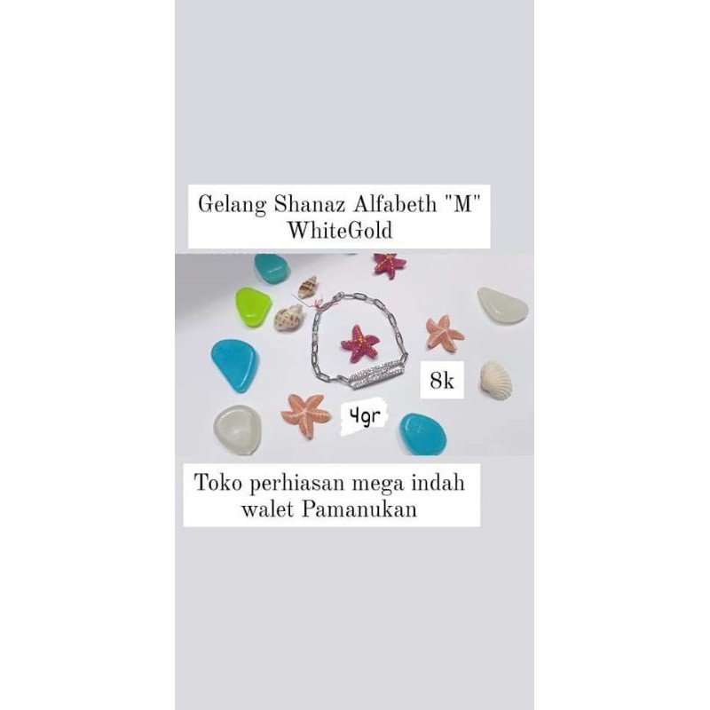 Gelang Shanaz WhiteGold Alfabeth "M"