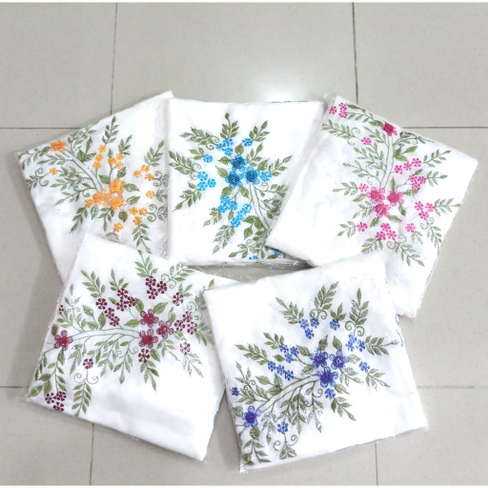 MUKENA PUTIH KATUN BSY BORDIR MURAH MOTIF BUNGA TIMBUL (UKURAN DEWASA) TERLARIS