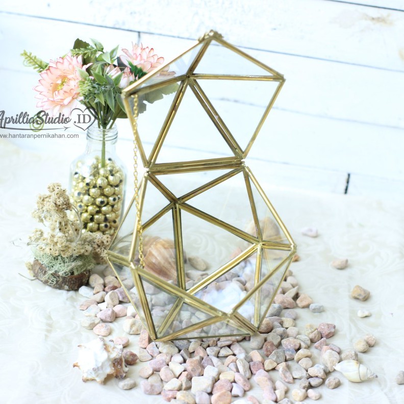 Kotak Perhiasan | Ringbox Terarium Ball Dimension UK 13x13x13 cm