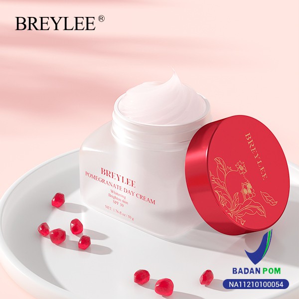 BREYLEE CREAM PEMUTIH WAJAH Pomegranate Day Cream Sunscreen SPF 30 - Breylee Krim Whitening , Melembabkan, Mencerahkan &amp; Anti-Aging (50 Gr)