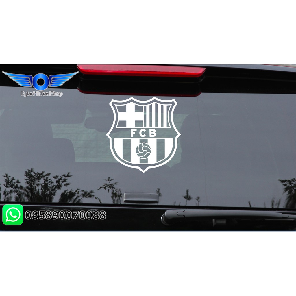 Stiker Mobil Barcelona FC Klub Bola Barca Kaca Body Car Sticker Decal