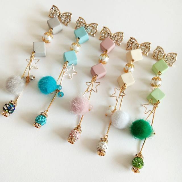 [Youkana] Bros Dagu Juntai Panjang kubus pompom LORA DESA PERNIK