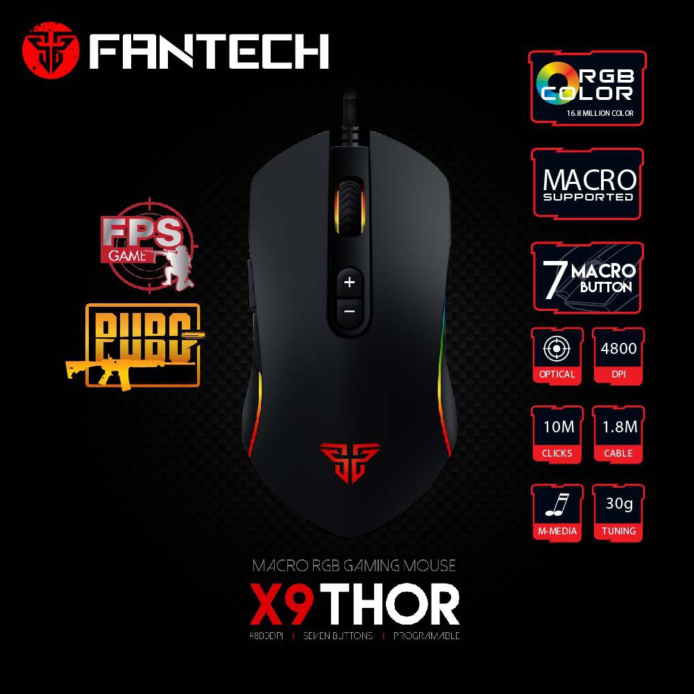 FANTECH X9 Thor Macro RGB Gaming Mouse