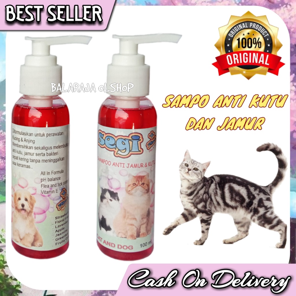 SAMPO KUCING ANJING ANTI KUTU JAMUR SHAMPOO SEGI PLUS 100ML AROMA STRAWBERRY