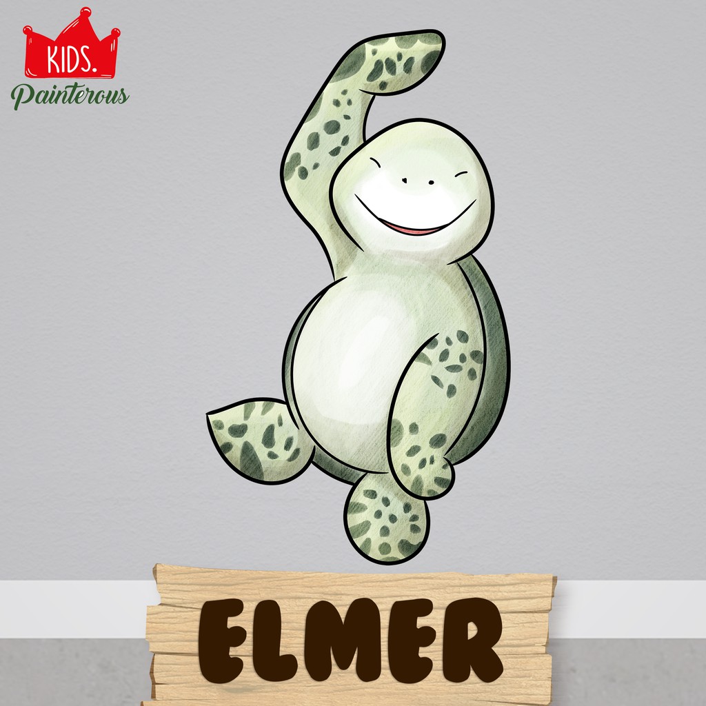 Elmer The Turtle Wall Decal - Painterous Kids