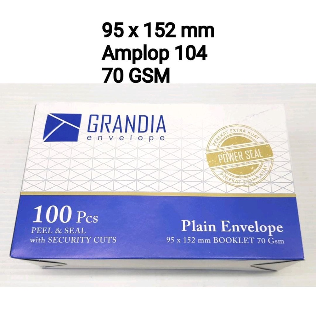 

murah isi 100 pcs original Amplop Putih 104 95x152mm 70 gram Grandia dg Perekat