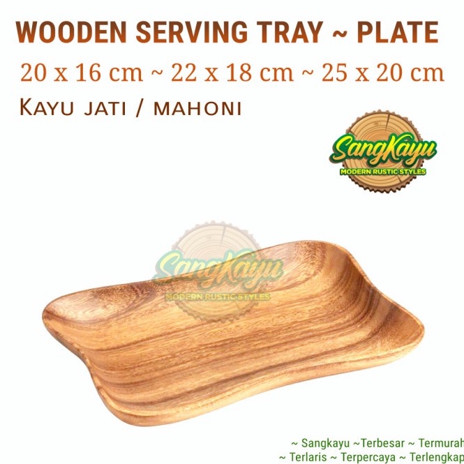 Wooden plate piring kayu piring saji nampan saji Wooden tray nampan