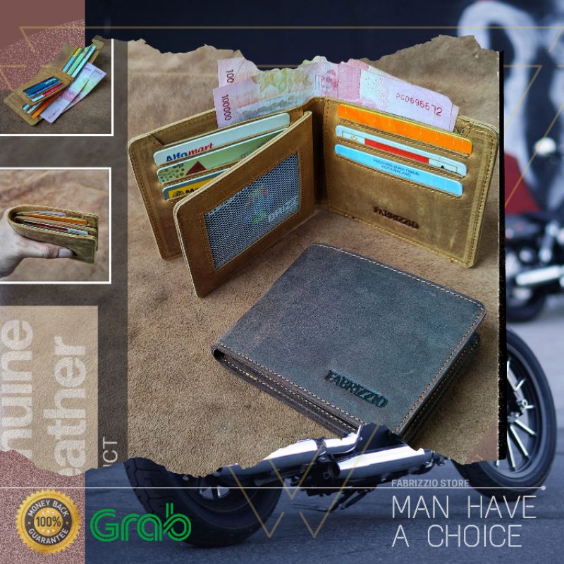 dompet pria Bold kulit asli crazy horse