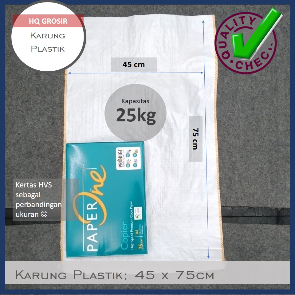 Karung Plastik Premium Polos 45x75 cm Karung Beras 25 Kg - isi 10 lembar