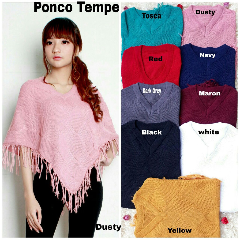 [Ponco tempe  RO] Blouse Wanita Rajut Varian Warna