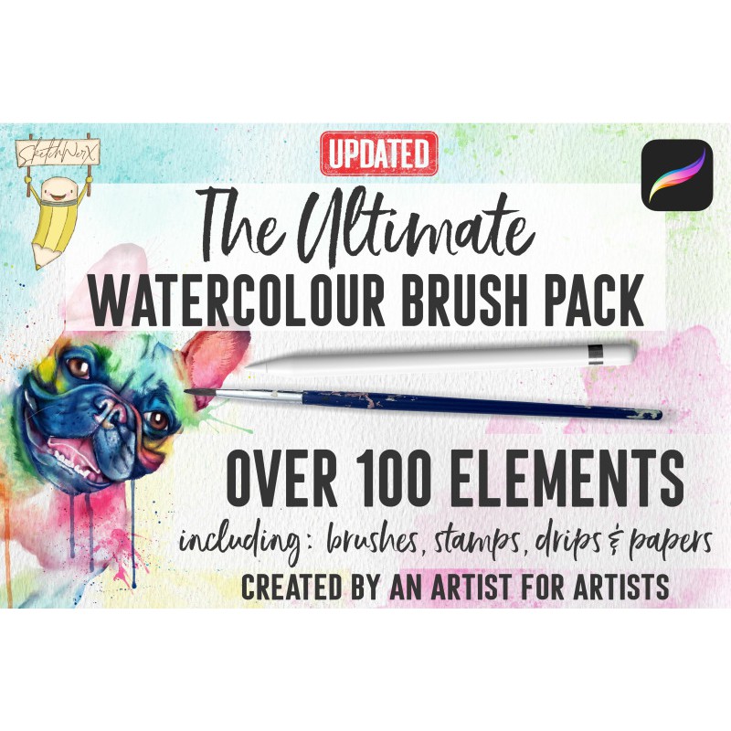 Procreate Brush - The Ultimate Watercolour Brush Pack for Procreate