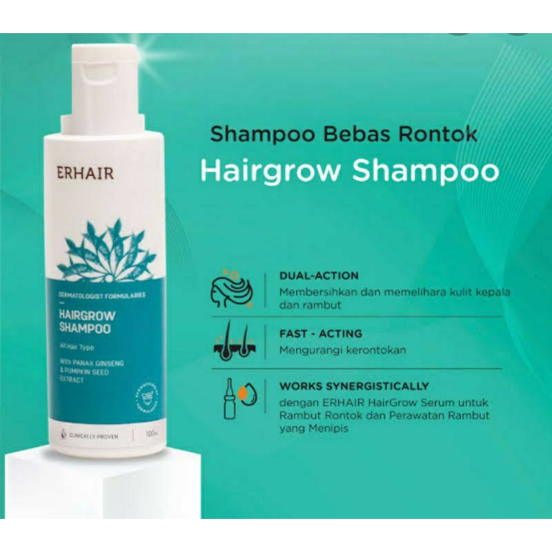 ERHAIR HairGrow Shampoo with Panax Ginseng &amp; Pumpkin Seed Extract 100ml - Shampoo Rambut Rontok