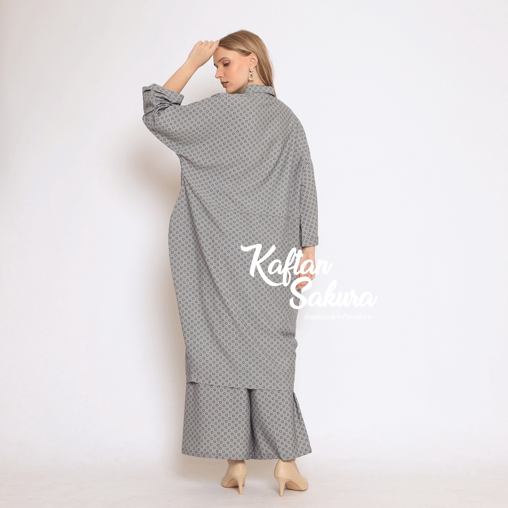 Setelan Wanita One Set Busui Wanita Long Tunik Set Chiffone Setelan Tunik Dan Celana , one set 2in1 muslim bahan siffon premium