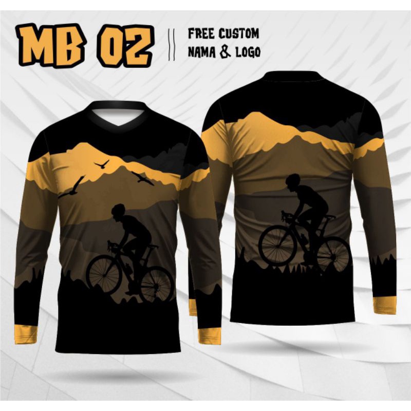 Jersey sepeda mtb thrill lengan panjang baju kaos sepeda gunung mountain bike
