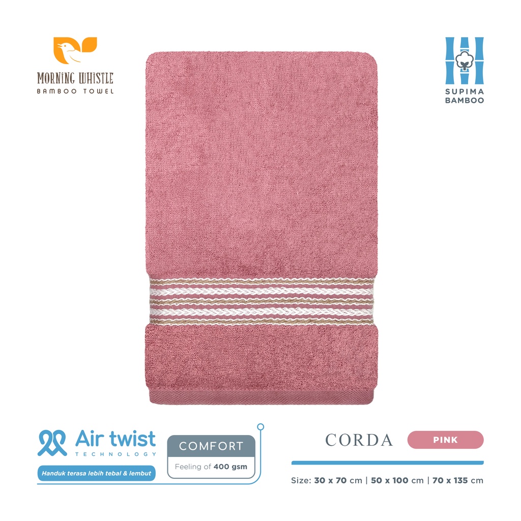 MWB Handuk Mandi Dewasa Morning Whistle Bamboo CORDA / Handuk Mandi / Handuk Travel / Sport Towel