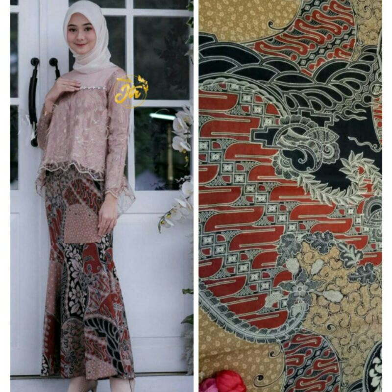 Kain Batik Jarik Kain Brokat Set Kain Furing Printing | Kain Batik Seragaman