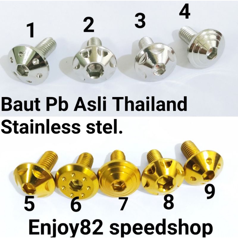 Baut Pb Probolt Model Payung M6 drat 10 panjang 1,5 cm Untuk Plat Nomor &amp; Tameng Knalpot Dll.