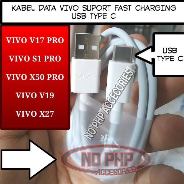 ORIGINAL KABEL DATA VIVO S1 PRO V17 PRO V19 X50 PRO FAST CHARGING USB TYPE C