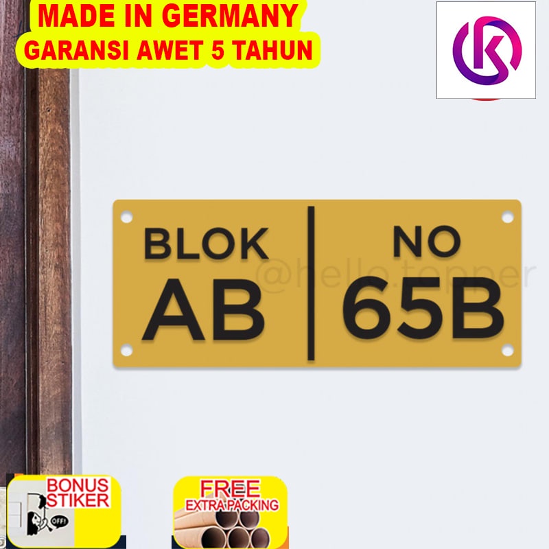 

Promo NOMOR RUMAH KUNING 30x12 MODERN / NOMOR RUMAH ACRYLIC TIMBUL