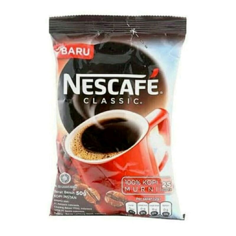 

Nescafe classic kopi robusta lampung bubuk.