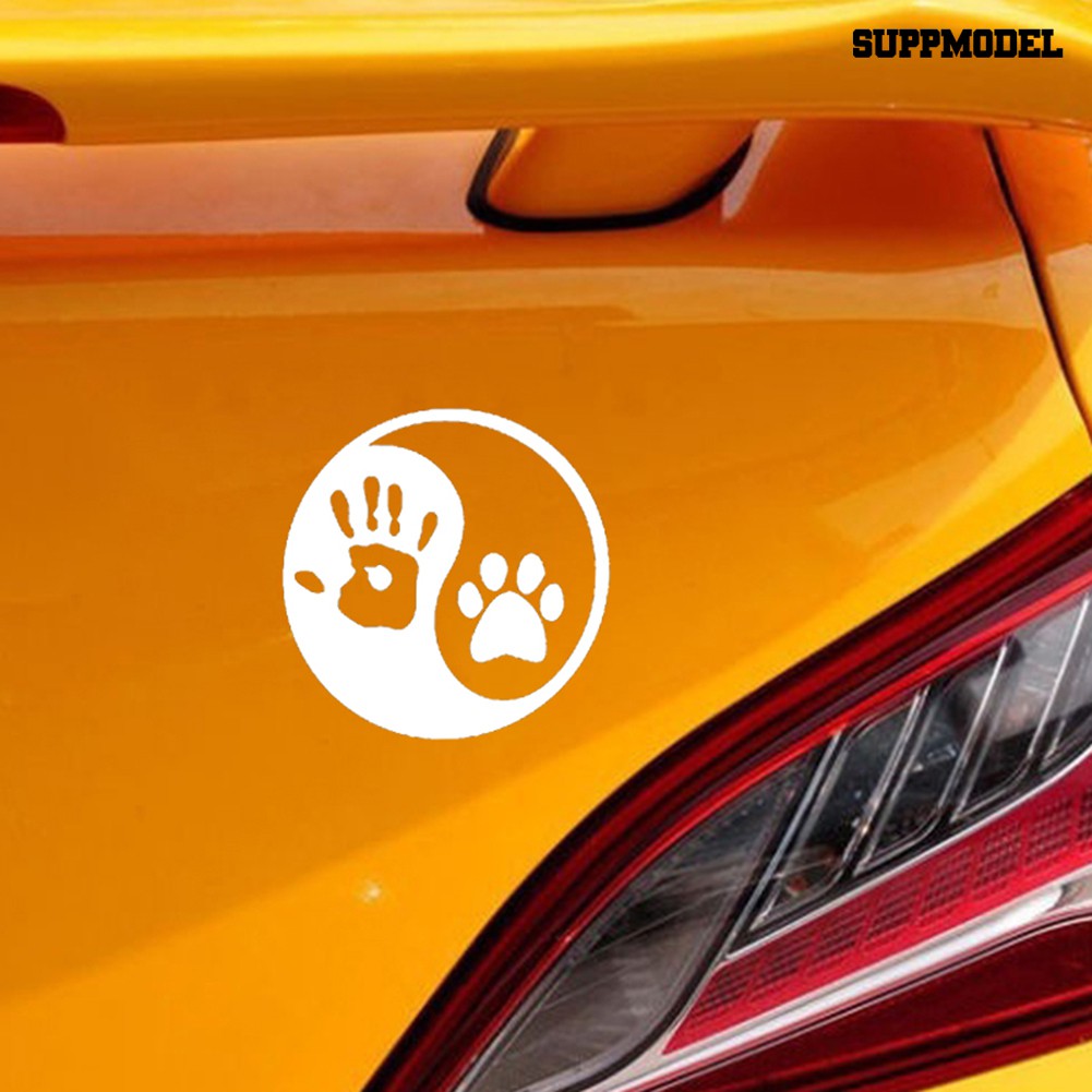 Supmodel Yin Yang Human Dog Hand Car Trunk Body Bumper Window Decor Styling Decal Sticker