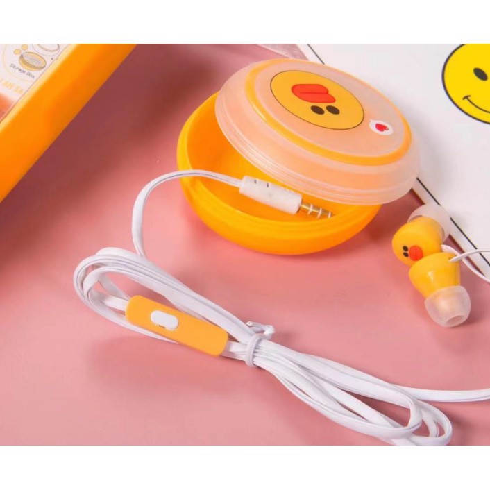 [L-18] / [L-36] / [L-49] Headset Earphone Karakter Seri Line / Wadah Earphone Kartun Karakter Anak