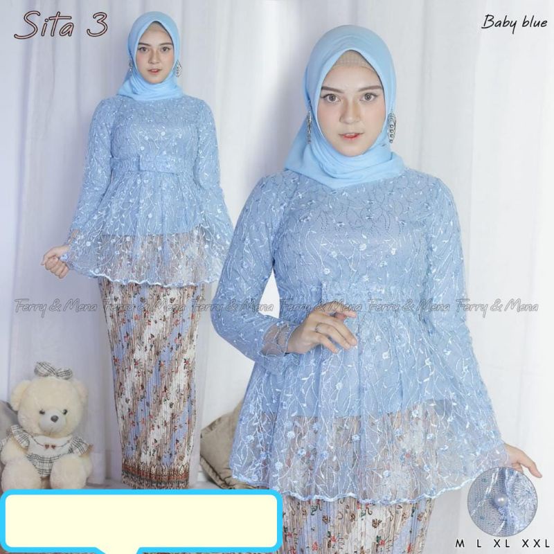 Set Tunik  tulle Modern  Baju Pesta Kutu Baru