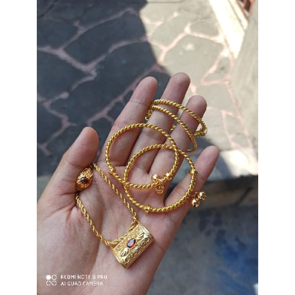 set gelang kalung cincin blandong bayi 3 bulanan