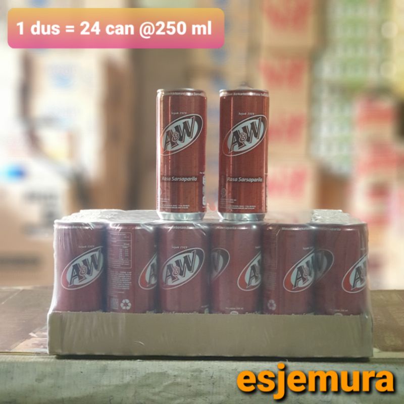 

A&W Sarsaparila can / AW Root Beer / per dus isi 24 kaleng