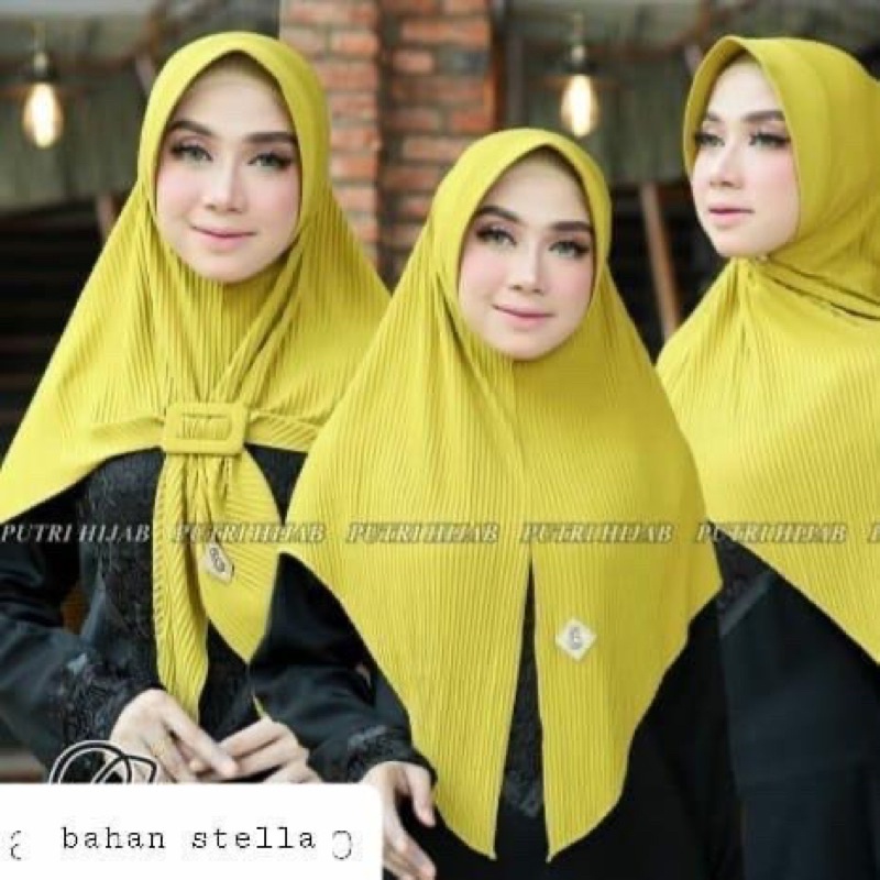 HIJAB BERGO PED GESPER PLISKET BAHAN STELLA