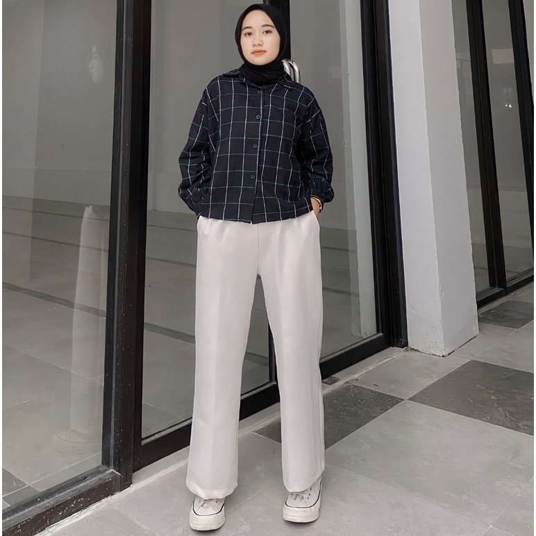 bianca kemeja tartan flanel