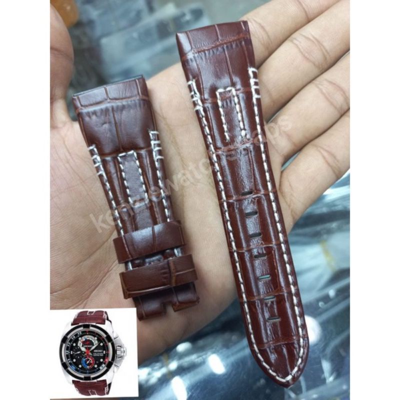 Tali Strap Jam Tangan Seiko Velatura Leather Strap Seiko Coklat Strap Jam Tangan Seiko Velatura Leather Brown